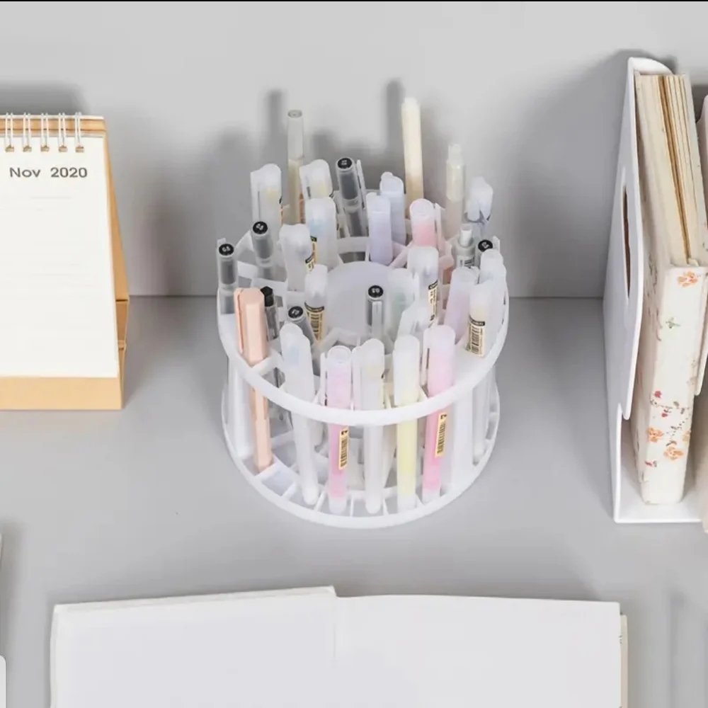 Multi-functional makeup brush holder/pen holder/embroidery holder - Wh…